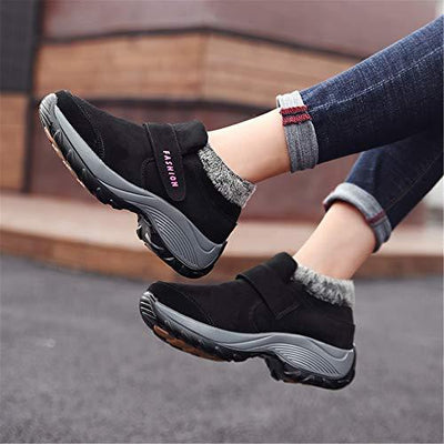 Skurab Damen Winter  Warm Gefütterte Klettverschluss Winterstiefel