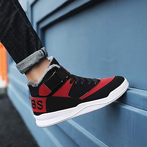 Skurab Sneaker Herren Schuhe Mode High Top Herren Freizeitschuhe Atmungsaktive Leder Männer Turnschuhe Schwarz