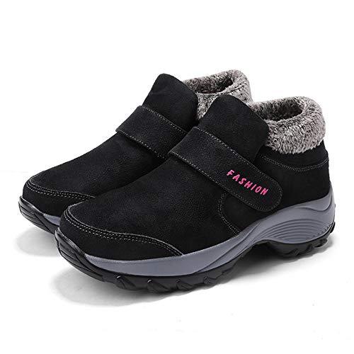 Skurab Damen Winter  Warm Gefütterte Klettverschluss Winterstiefel