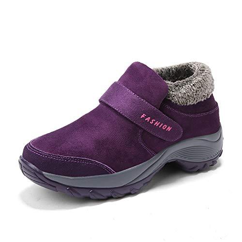 Skurab Damen Winter  Warm Gefütterte Klettverschluss Winterstiefel