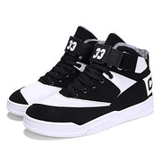 Skurab Sneaker Herren Schuhe Mode High Top Herren Freizeitschuhe Atmungsaktive Leder Männer Turnschuhe Schwarz