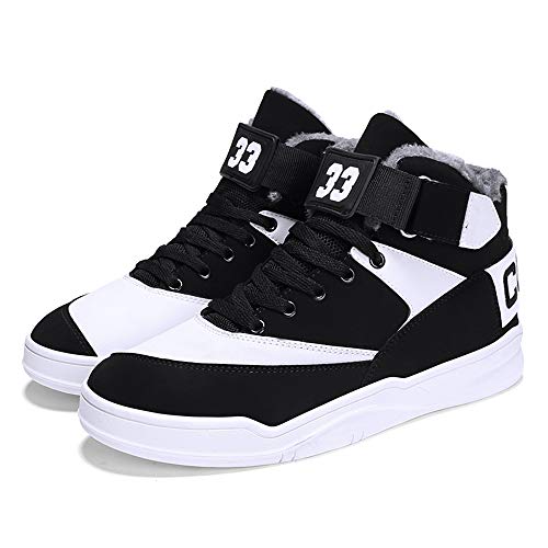 Skurab Sneaker Herren Schuhe Mode High Top Herren Freizeitschuhe Atmungsaktive Leder Männer Turnschuhe Schwarz