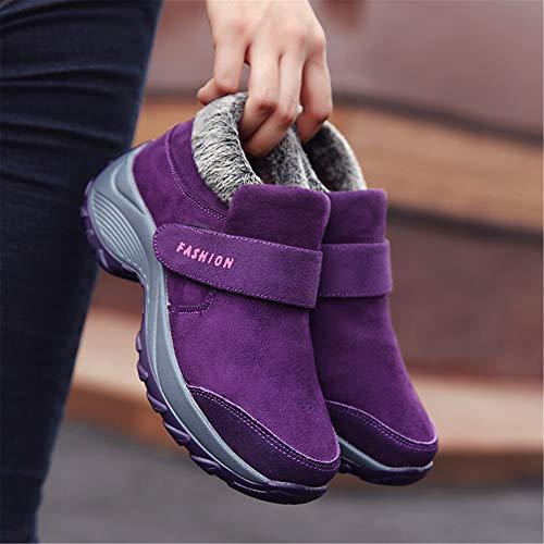Skurab Damen Winter  Warm Gefütterte Klettverschluss Winterstiefel