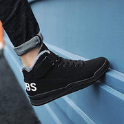 Skurab Sneaker Herren Schuhe Mode High Top Herren Freizeitschuhe Atmungsaktive Leder Männer Turnschuhe Schwarz