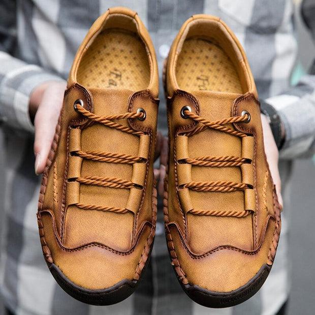 FansgemachtLässige handgefertigte Lederschuhe mit weicher Sohle