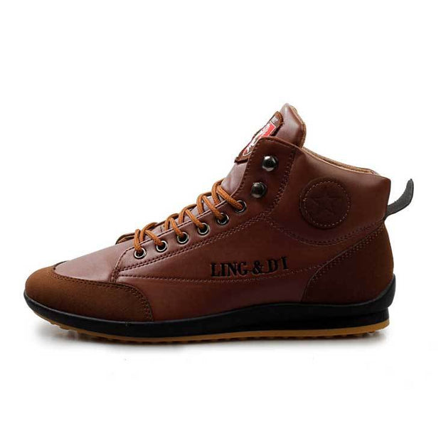 Fansgemacht Herren Stiefel lässig flache Retro Lederstiefel