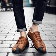 sommer Männer Atmungsaktiv Casual Schuhe  Handgemachte Vintage Schuhe