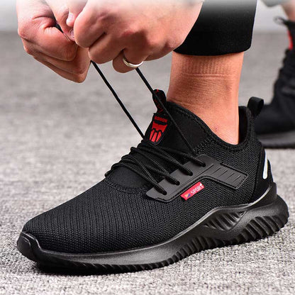 Men steel toe mesh safety shoes anti-smashing anti-piercing