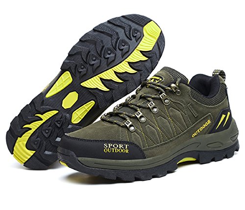 NEOKER Wanderschuhe Trekking Schuhe Herren Damen Sports Outdoor Hiking Sneaker Armee Grün Blau Schwarz Grau 36-48