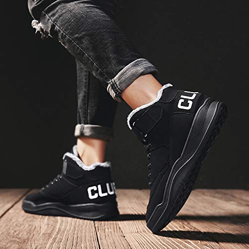 Skurab Sneaker Herren Schuhe Mode High Top Herren Freizeitschuhe Atmungsaktive Leder Männer Turnschuhe Schwarz
