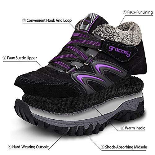 Sakurab Damen Wanderschuhe Warm Gefütterte Winterschuhe