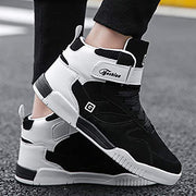 Skurab Sneaker Herren Schuhe Mode High Top Herren Freizeitschuhe Atmungsaktive Leder Männer Turnschuhe Schwarz