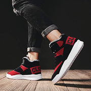 Skurab Sneaker Herren Schuhe Mode High Top Herren Freizeitschuhe Atmungsaktive Leder Männer Turnschuhe Schwarz