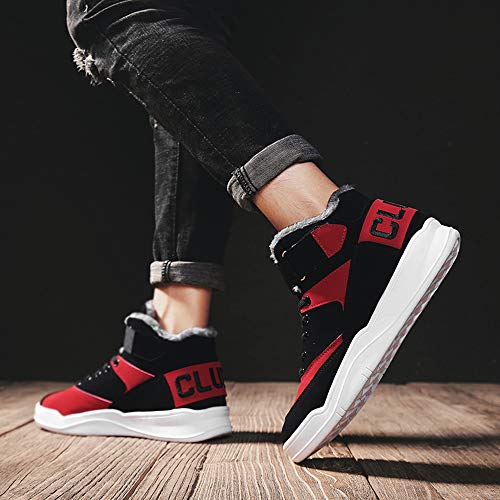 Skurab Sneaker Herren Schuhe Mode High Top Herren Freizeitschuhe Atmungsaktive Leder Männer Turnschuhe Schwarz