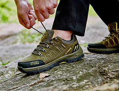 NEOKER Wanderschuhe Trekking Schuhe Herren Damen Sports Outdoor Hiking Sneaker Armee Grün Blau Schwarz Grau 36-48