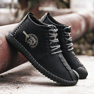 Sakurab Männer Winter Stiefeletten Anti-Rutsch Leichte  Pelzfutter Booties