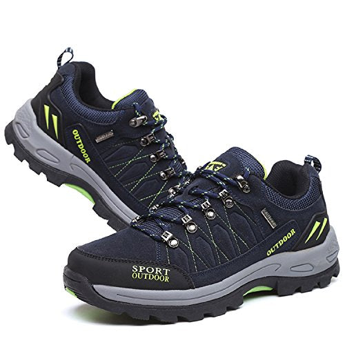 NEOKER Wanderschuhe Trekking Schuhe Herren Damen Sports Outdoor Hiking Sneaker Armee Grün Blau Schwarz Grau 36-48