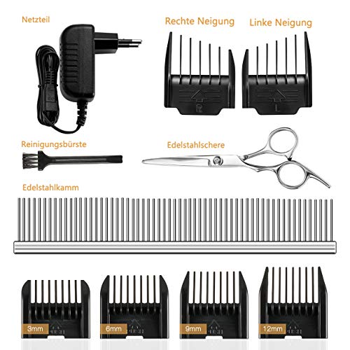 Sakurab Schermaschine, Profi Haustier Grooming Clipper Kits Leise Tierhaarschneider haarschneidemaschine