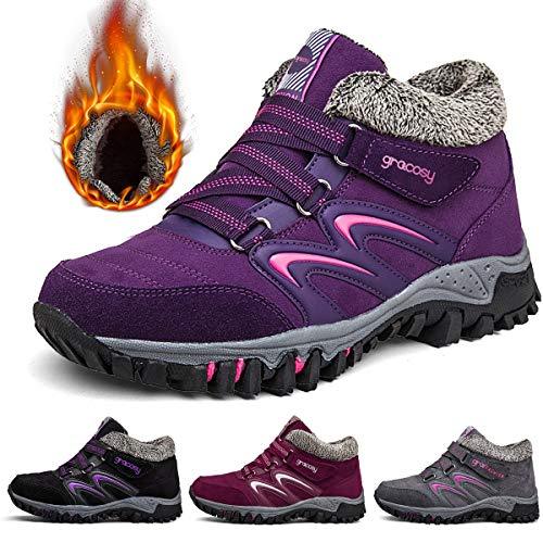 Sakurab Damen Wanderschuhe Warm Gefütterte Winterschuhe