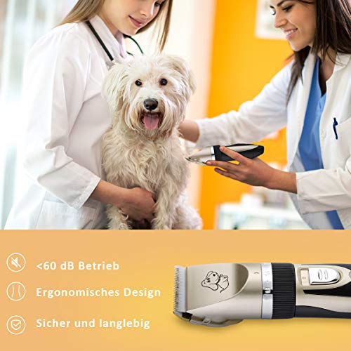 Sakurab Schermaschine, Profi Haustier Grooming Clipper Kits Leise Tierhaarschneider haarschneidemaschine