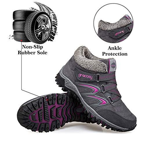 Sakurab Damen Wanderschuhe Warm Gefütterte Winterschuhe
