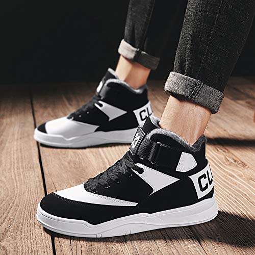 Skurab Sneaker Herren Schuhe Mode High Top Herren Freizeitschuhe Atmungsaktive Leder Männer Turnschuhe Schwarz