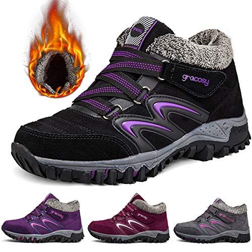 Sakurab Damen Wanderschuhe Warm Gefütterte Winterschuhe