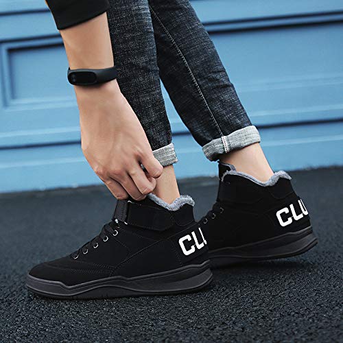 Skurab Sneaker Herren Schuhe Mode High Top Herren Freizeitschuhe Atmungsaktive Leder Männer Turnschuhe Schwarz