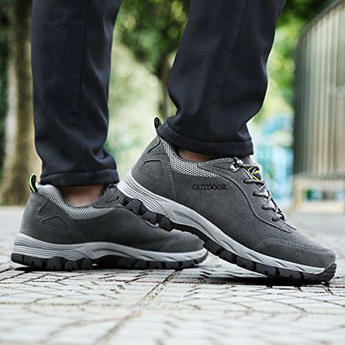 NEOKER Wanderschuhe Trekking Schuhe Herren Damen Sports Outdoor Hiking Sneaker Armee Grün Blau Schwarz Grau 36-48