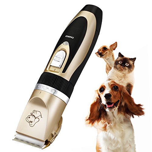 Sakurab Schermaschine, Profi Haustier Grooming Clipper Kits Leise Tierhaarschneider haarschneidemaschine