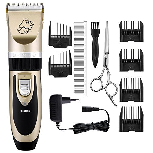 Sakurab Schermaschine, Profi Haustier Grooming Clipper Kits Leise Tierhaarschneider haarschneidemaschine