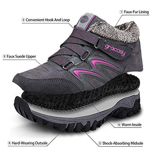 Sakurab Damen Wanderschuhe Warm Gefütterte Winterschuhe