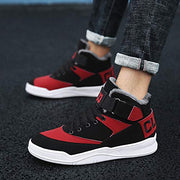 Skurab Sneaker Herren Schuhe Mode High Top Herren Freizeitschuhe Atmungsaktive Leder Männer Turnschuhe Schwarz