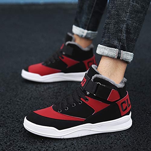 Skurab Sneaker Herren Schuhe Mode High Top Herren Freizeitschuhe Atmungsaktive Leder Männer Turnschuhe Schwarz