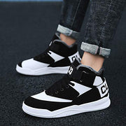 Skurab Sneaker Herren Schuhe Mode High Top Herren Freizeitschuhe Atmungsaktive Leder Männer Turnschuhe Schwarz