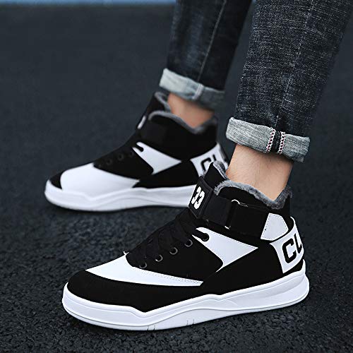 Skurab Sneaker Herren Schuhe Mode High Top Herren Freizeitschuhe Atmungsaktive Leder Männer Turnschuhe Schwarz