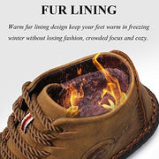 Sakurab Männer Winter Stiefeletten Anti-Rutsch Leichte  Pelzfutter Booties