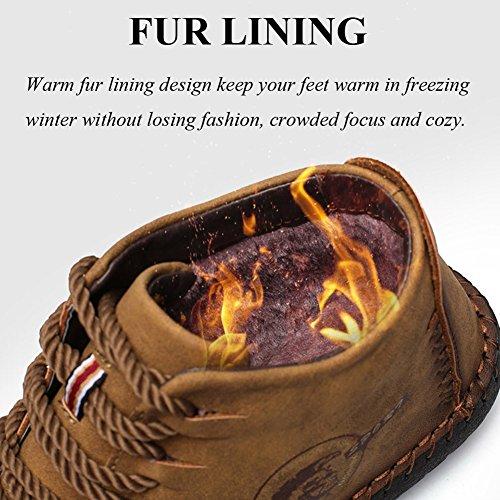 Sakurab Männer Winter Stiefeletten Anti-Rutsch Leichte  Pelzfutter Booties