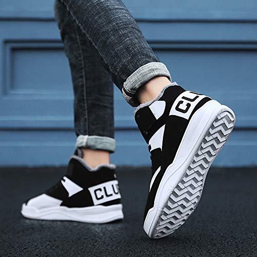 Skurab Sneaker Herren Schuhe Mode High Top Herren Freizeitschuhe Atmungsaktive Leder Männer Turnschuhe Schwarz