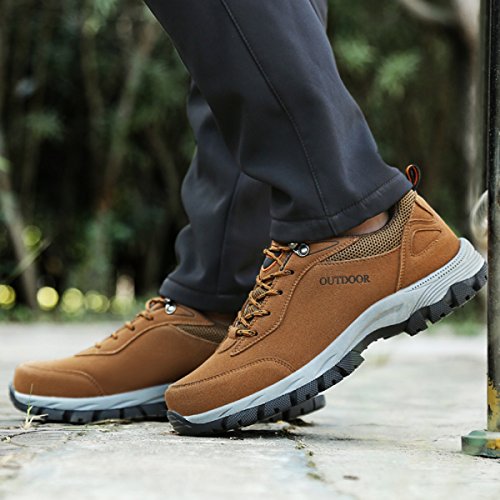 NEOKER Wanderschuhe Trekking Schuhe Herren Damen Sports Outdoor Hiking Sneaker Armee Grün Blau Schwarz Grau 36-48
