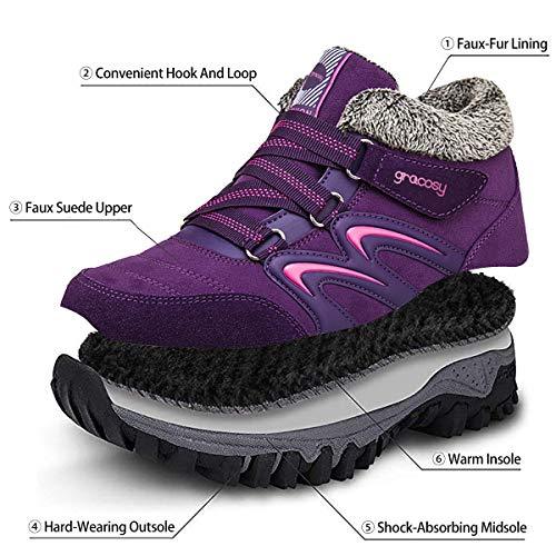 Sakurab Damen Wanderschuhe Warm Gefütterte Winterschuhe