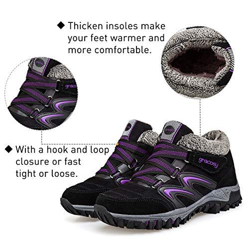 Sakurab Damen Wanderschuhe Warm Gefütterte Winterschuhe