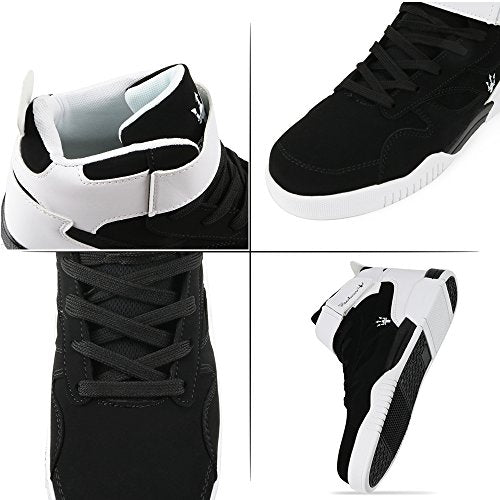 Skurab Sneaker Herren Schuhe Mode High Top Herren Freizeitschuhe Atmungsaktive Leder Männer Turnschuhe Schwarz