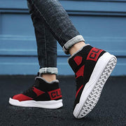Skurab Sneaker Herren Schuhe Mode High Top Herren Freizeitschuhe Atmungsaktive Leder Männer Turnschuhe Schwarz