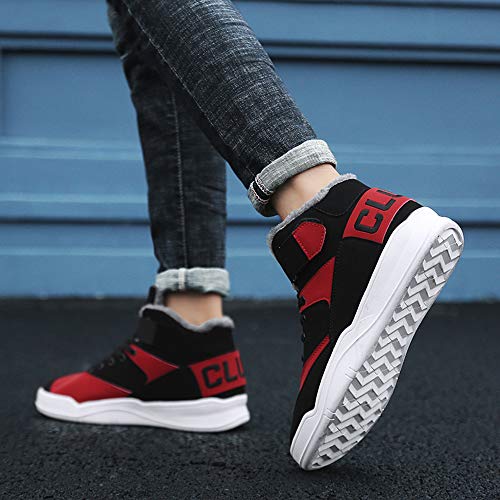 Skurab Sneaker Herren Schuhe Mode High Top Herren Freizeitschuhe Atmungsaktive Leder Männer Turnschuhe Schwarz