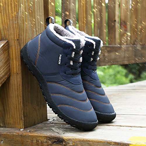 Sakurab Herren Damen Winterschuhe Warm Gefüttert Winter Stiefel Kurz Schnür Boots Schneestiefel Outdoor Freizeit Schuhe