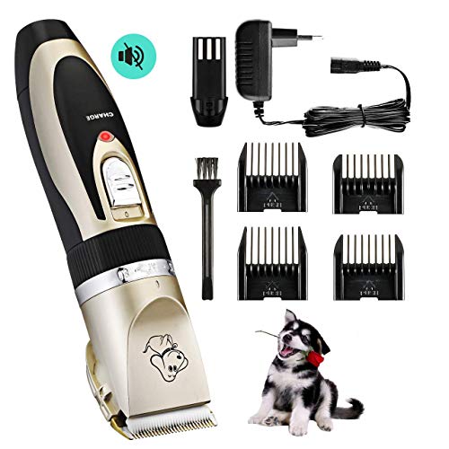Sakurab Schermaschine, Profi Haustier Grooming Clipper Kits Leise Tierhaarschneider haarschneidemaschine