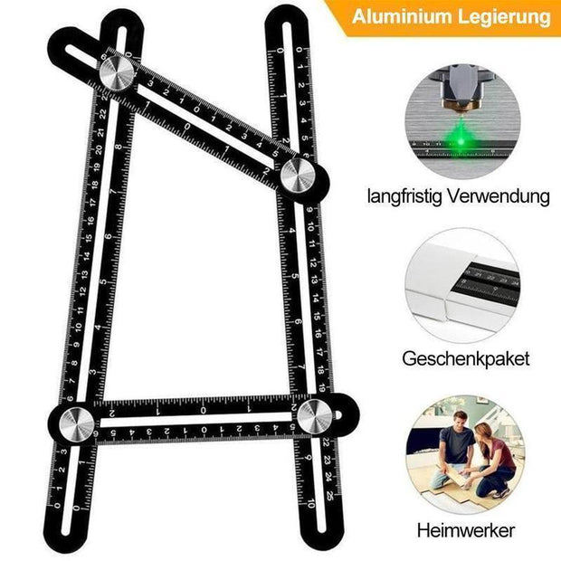 Fansgemacht Faltregel zur Messung mehrerer Winkel Aluminiumlegierung