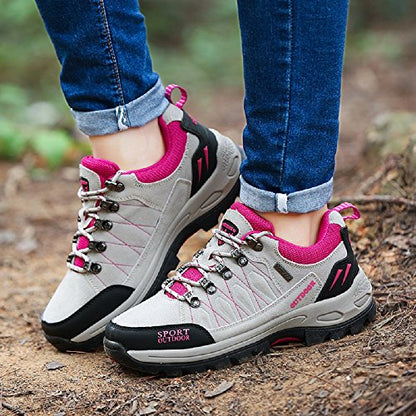 NEOKER Wanderschuhe Trekking Schuhe Herren Damen Sports Outdoor Hiking Sneaker Armee Grün Blau Schwarz Grau 36-48