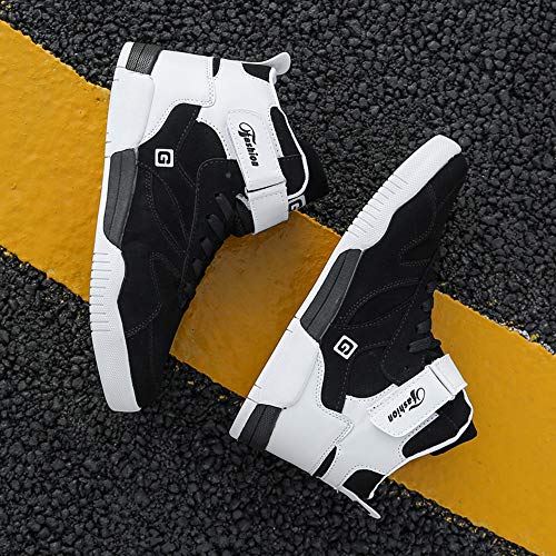 Skurab Sneaker Herren Schuhe Mode High Top Herren Freizeitschuhe Atmungsaktive Leder Männer Turnschuhe Schwarz